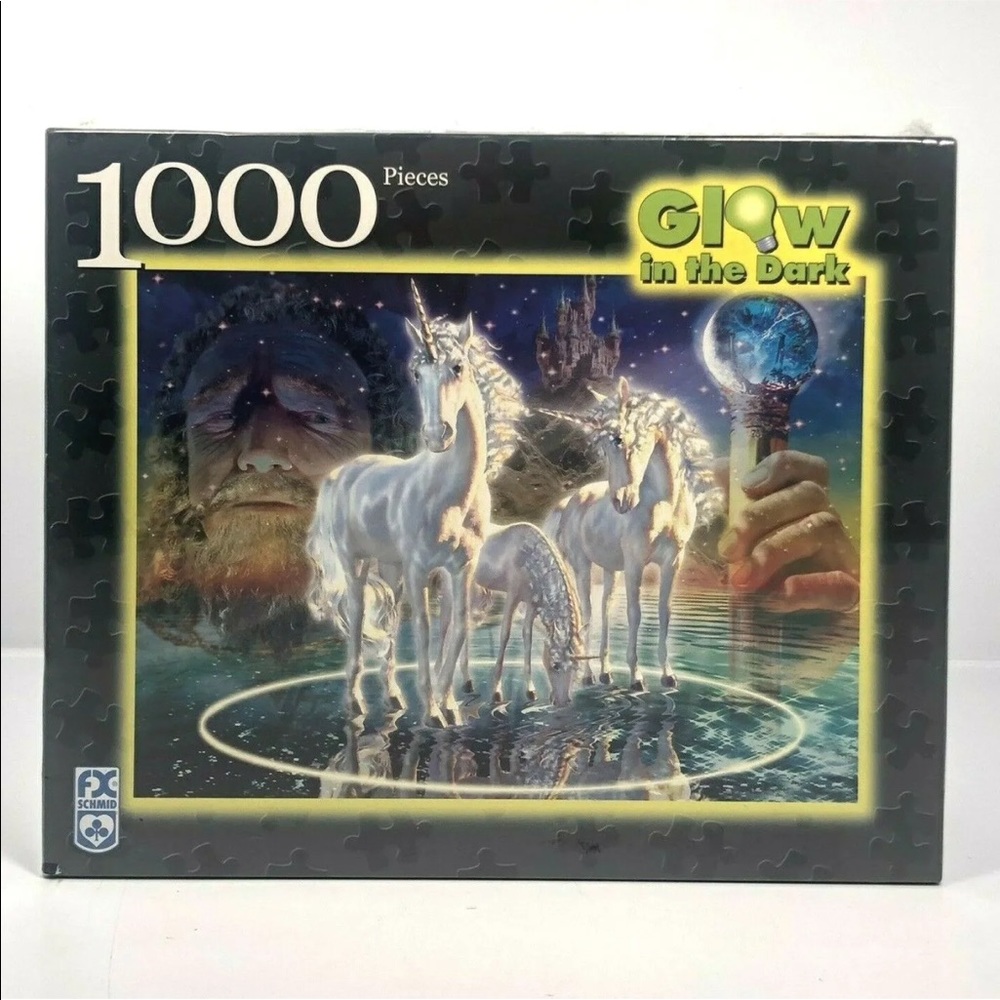 Unicorn Wizard Glow in the Dark FX Schmid 1000 Piece Puzzle Flawless Like NEW
